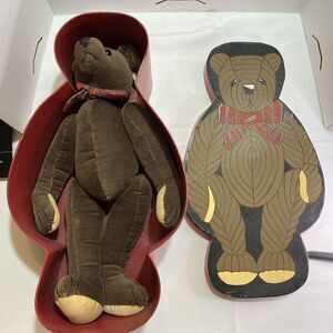 Vintage Haus Of Klaus Brown 1” Jointed Teddy Bear In Storage Box